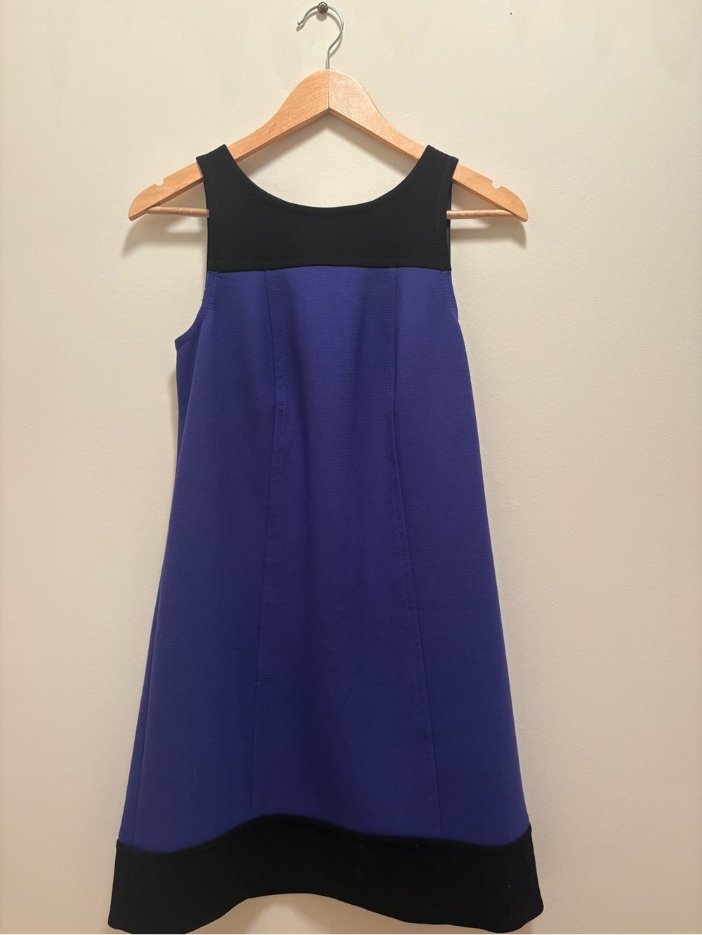 Ann Taylor LOFT Colorblock Shift Dress in Royal Blue and Black